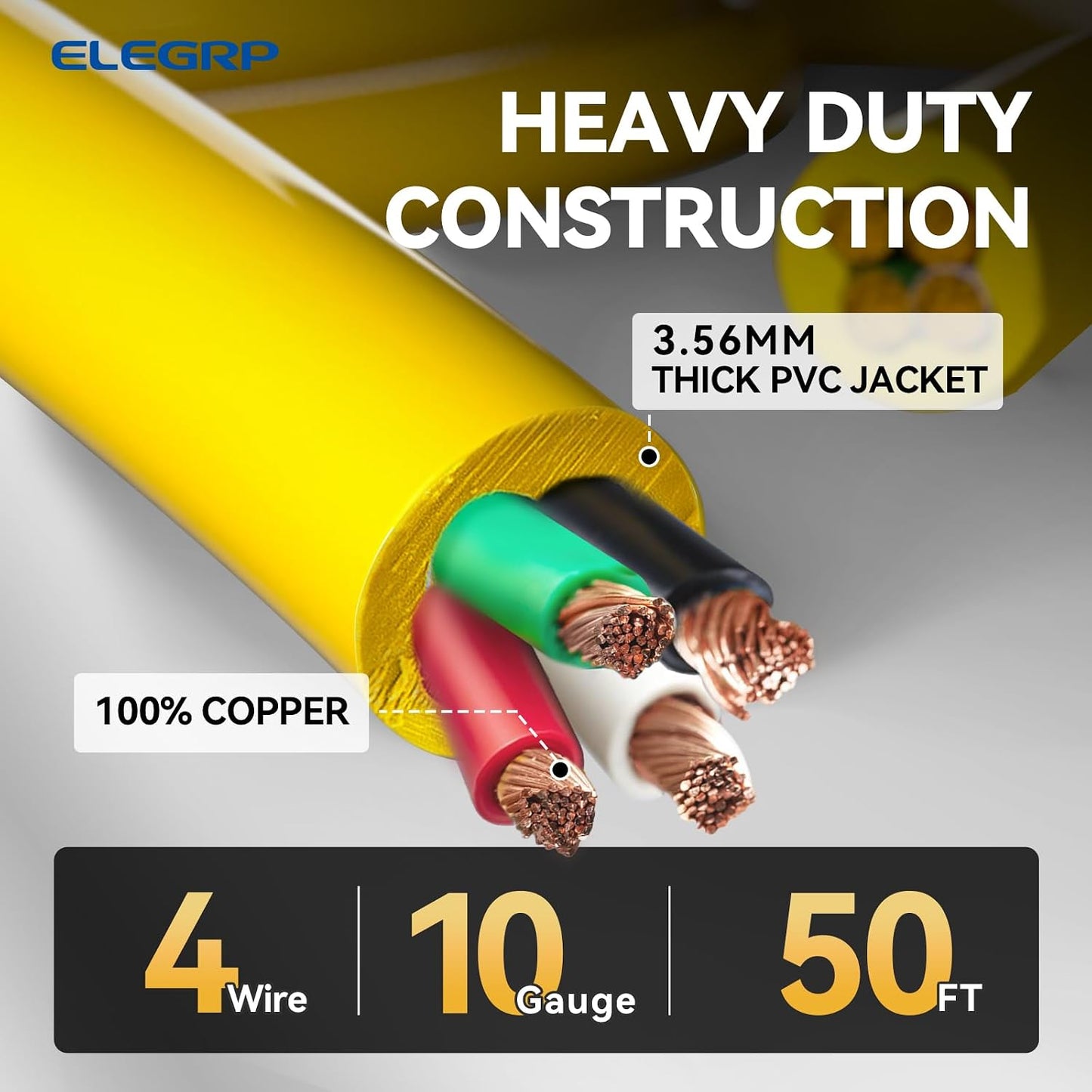 Cable extensión generador 30A 50ft NEMA L14-30P a L14-30R