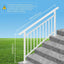 Pasamanos ajustable escalones al aire libre metal blanco