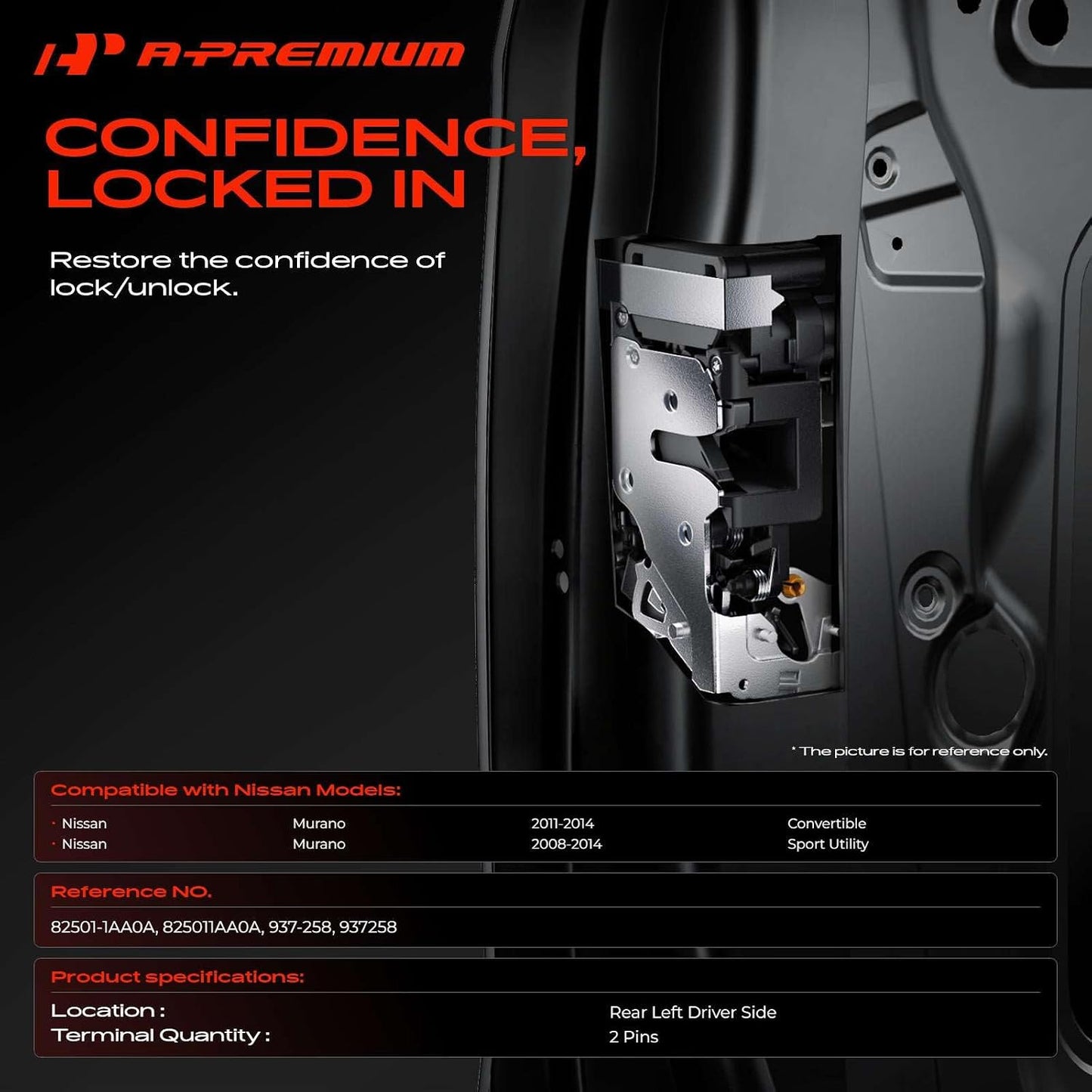 Actuador bloqueo puerta trasera izq Nissan Murano 08-14
