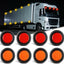Set 8 Luces LED 2.5" Redondas Montaje Empotrado Rojo Ámbar