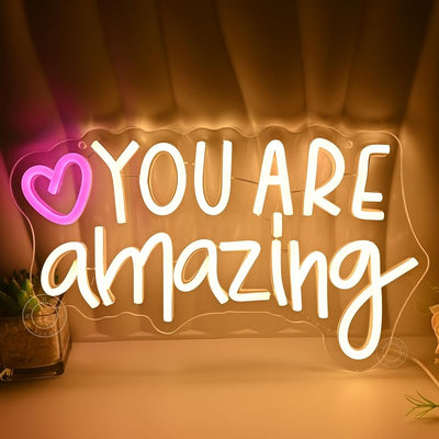 Letrero LED corazón 'eres increíble' 35x20.3cm USB decoración pared