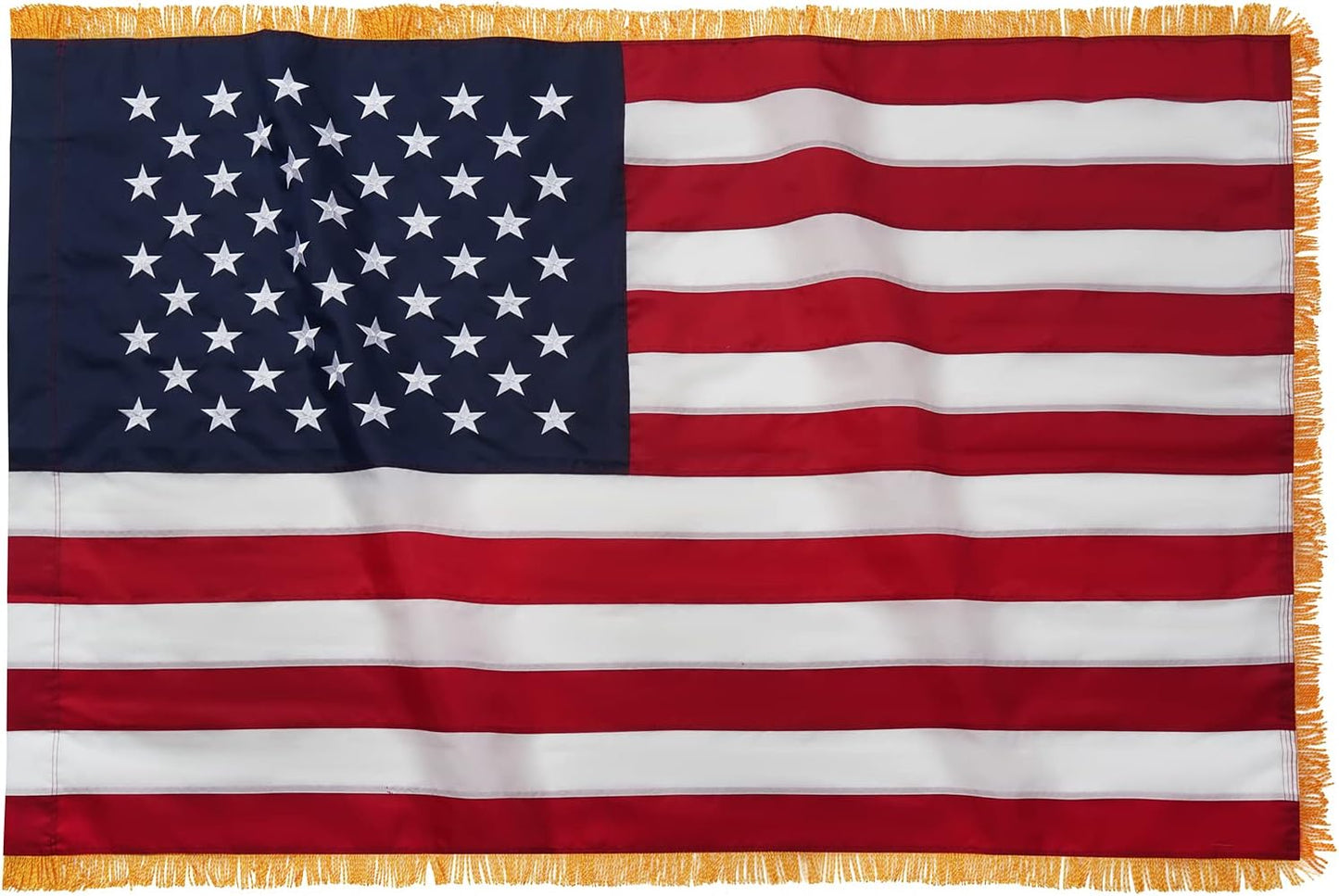 Bandera EE.UU. 4x6ft flecos estrellas bordadas rayas