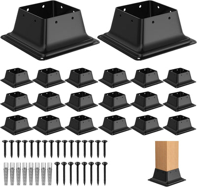 Base poste 4x4 20pzas soporte acero resistente 3.6x3.6