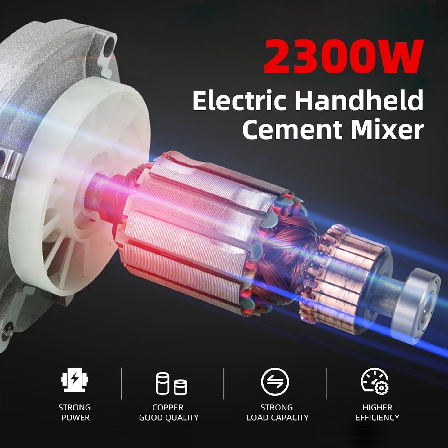 Mezclador de cemento 2300W 110V 6 velocidades