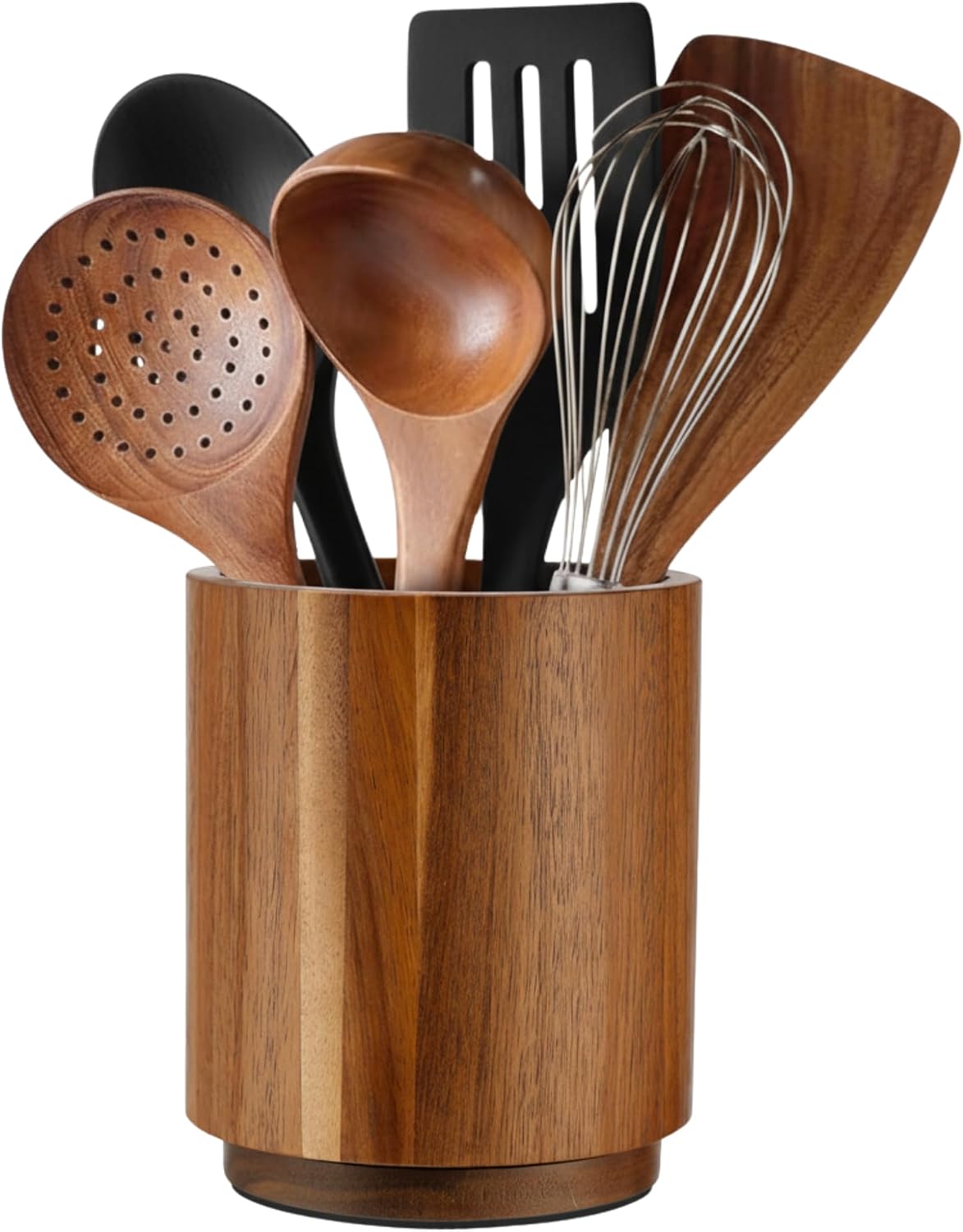 Soporte utensilios madera acacia 7.2" rotación 360°