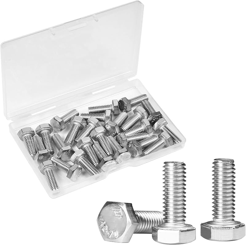 25 Pzas Tornillos Hex M6-1.0x16mm Acero Inox 304