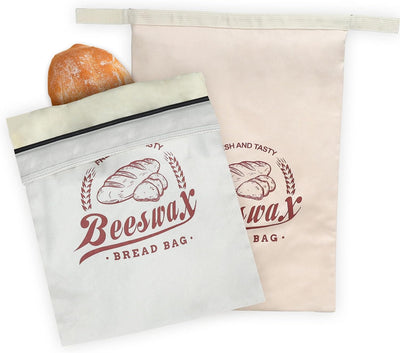 2 Pzas Bolsas Lino con Cremallera para Pan Casero