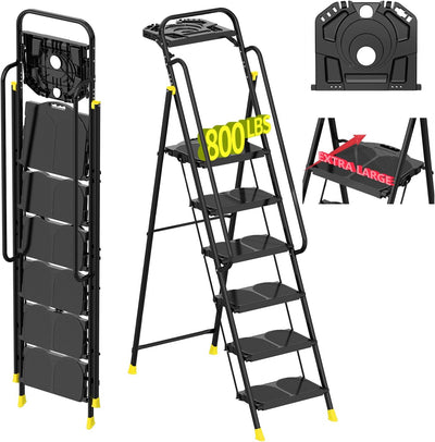 Taburete plegable 6 escalones bandeja herramientas 800lb