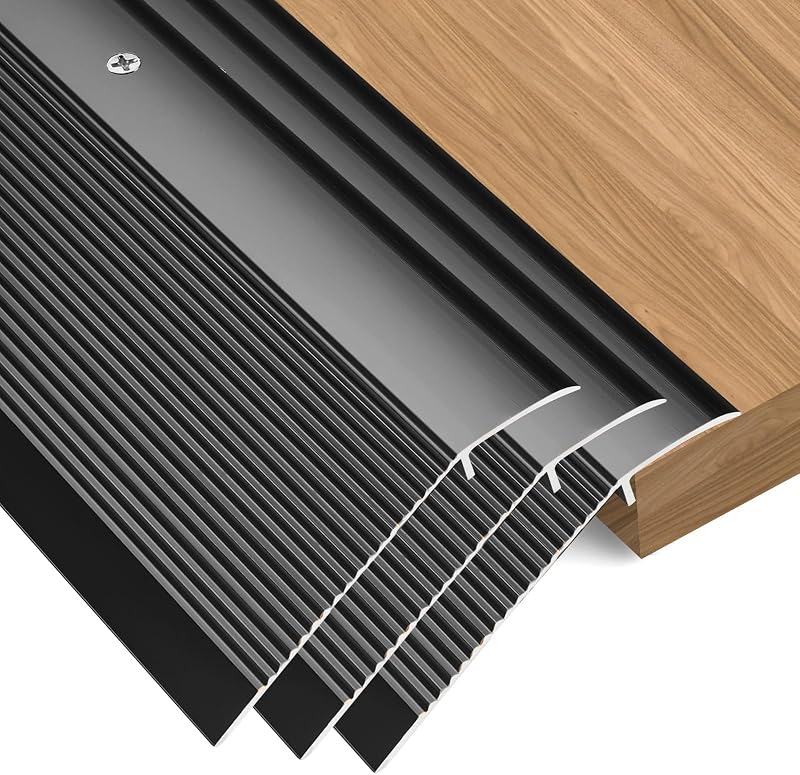 3 Tiras Transición Piso Aluminio 36x3.9" para Madera Azulejo
