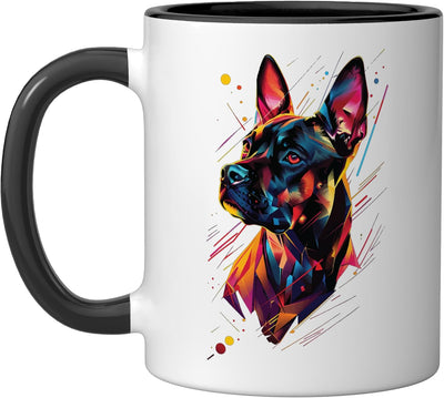 Taza cerámica para perro negra/blanca