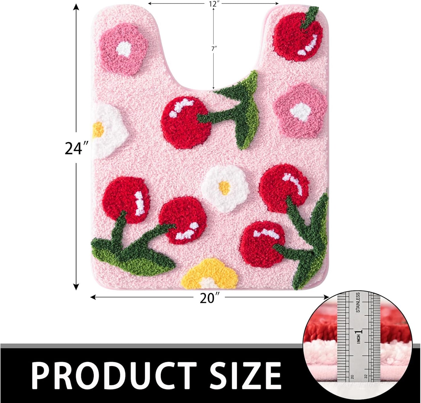 Alfombra baño microfibra antideslizante 20x24pulg forma U