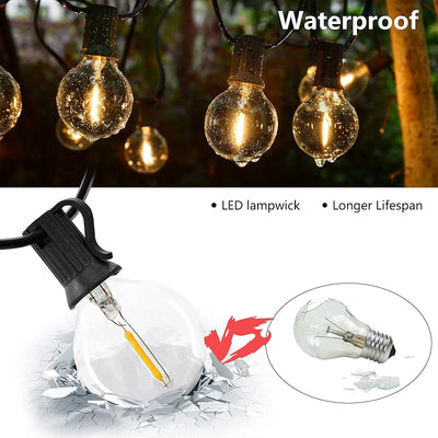 Tira luces LED G40 exteriores 50ft cert UL impermeable