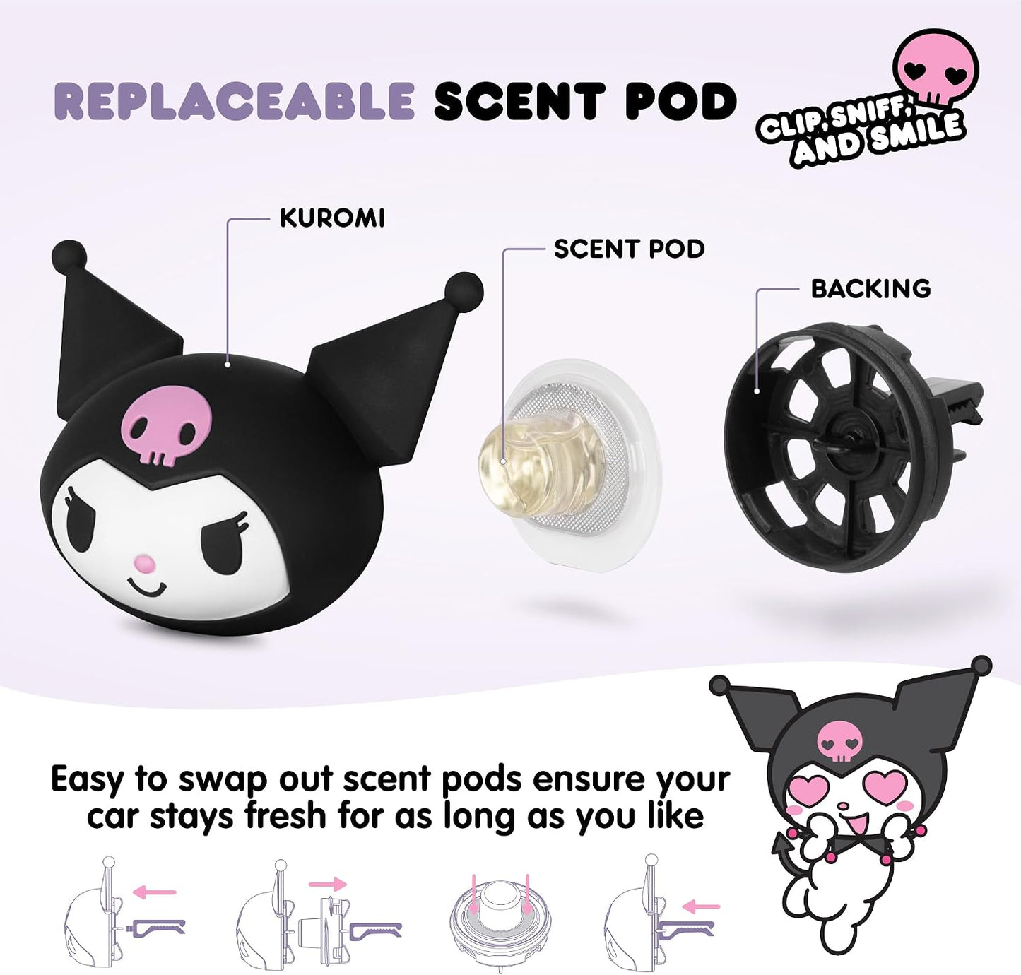 Ambientador coche Sanrio Kuromi Hello Kitty