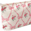 Bolsa maquillaje mujer con cremallera flores gran capacidad