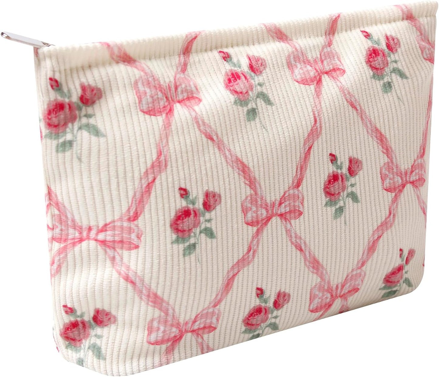 Bolsa maquillaje mujer con cremallera flores gran capacidad