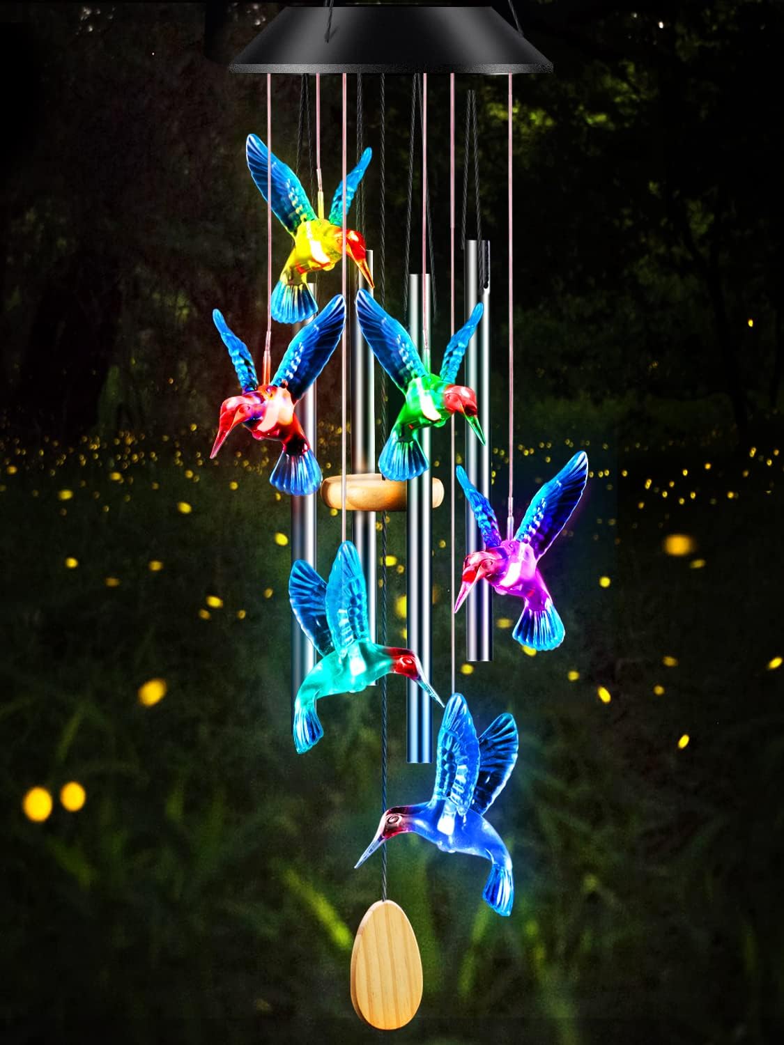 Campanillas viento colibrí 4 tubos aluminio 25"