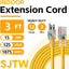 Cable extensión interior impermeable 3ft amarillo SJTW resistente