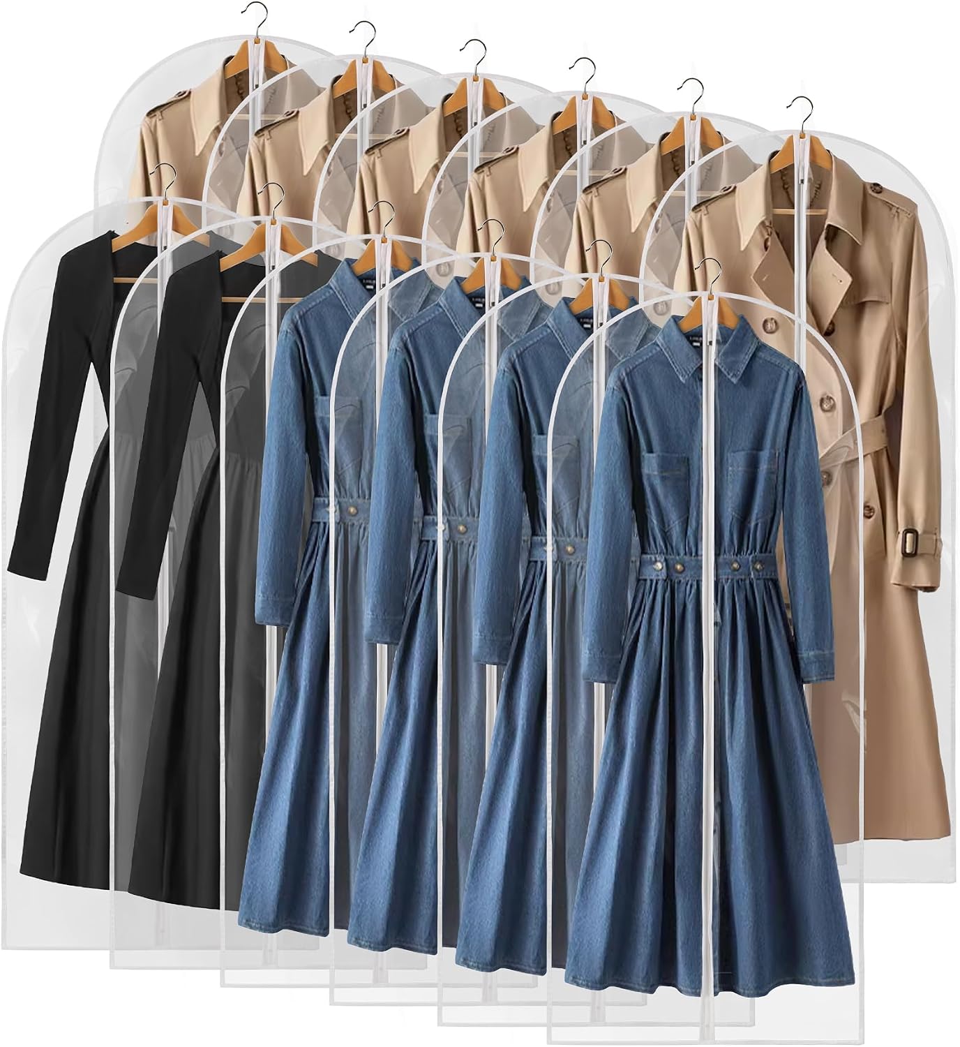 Bolsas transparentes para colgar ropa 55" 12 Pzas