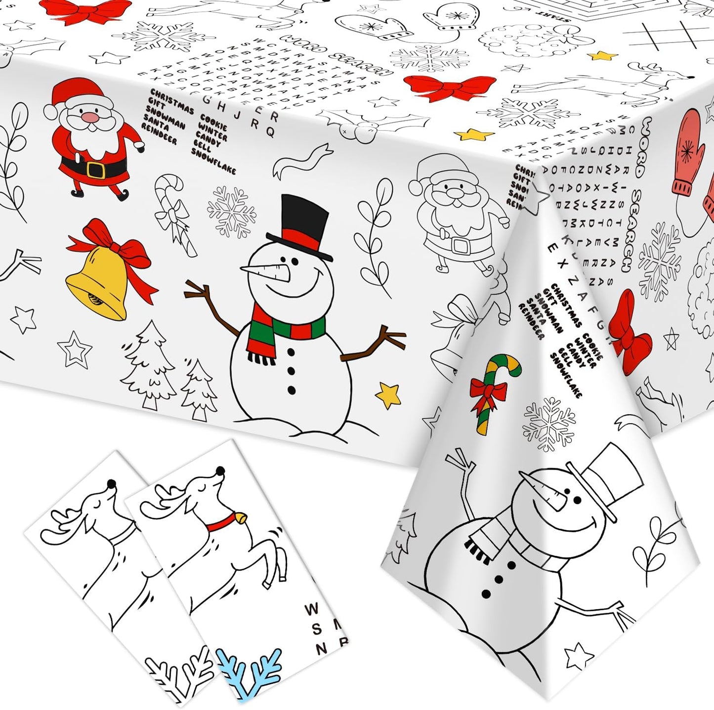 Mantel Navidad 108x54 para colorear niños