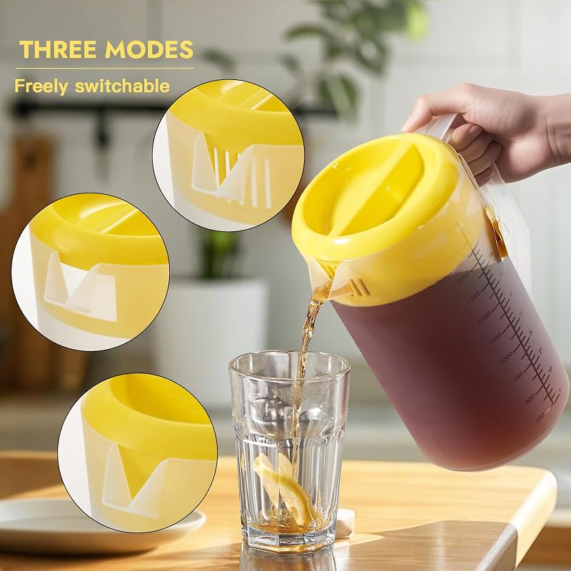 Jarra plástico resistente 2.4L con tapa 3 posiciones sin BPA