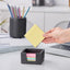 Soporte notas adhesivas cemento 3.6x3.6" escritorio negro