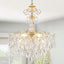 Candelabro colgante cristal 6 luces E12 dorado 25.6pulg