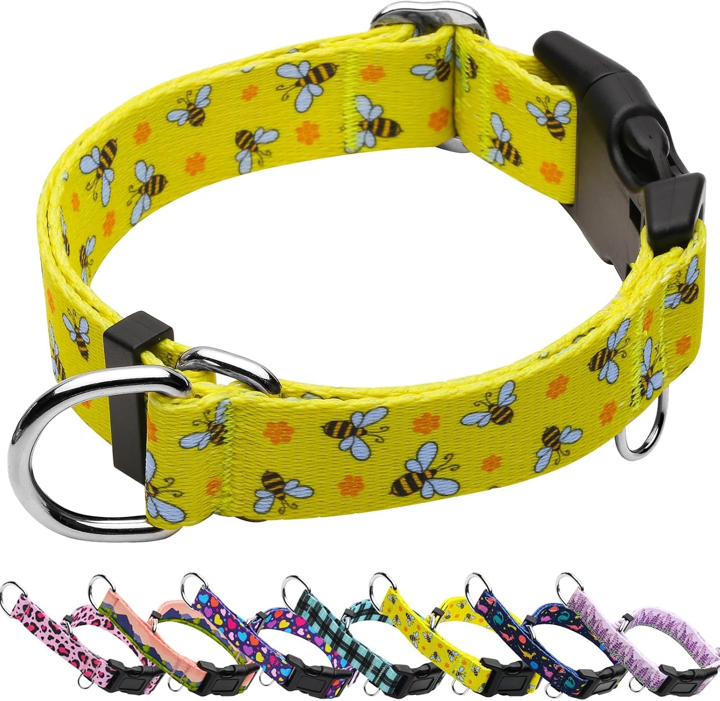 Collar martingale ajustable perro mediano color amarillo
