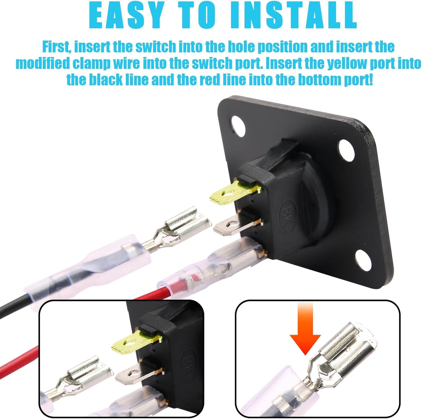 Panel interruptor basculante 12V 20A palanca LED azul auto