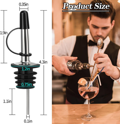 100 Boquillas Vertedor Licor Acero Inox Tapa Goma