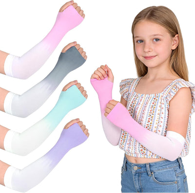 4 Pzas Mangas UV Protección Solar Niños Deportivas Transpirables