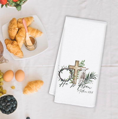 Toallas de cocina cristianas de Pascua con cruz