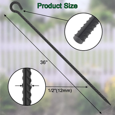 Estacas refuerzo 1/2pulg 91cm pack 6 acero tienda campaña
