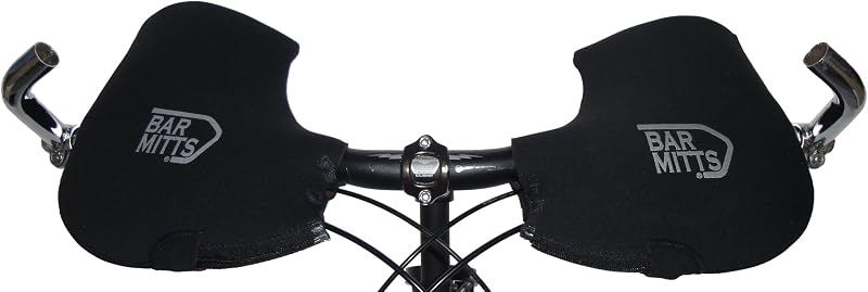 Manoplas neopreno manillar bicicleta frío 2 aberturas negro