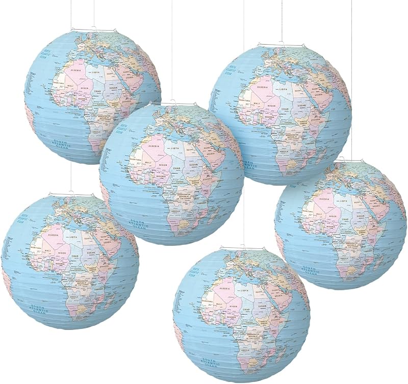 Globos mapa mundo farol papel decoración aula fiesta viaje 12pulg
