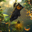 Figura oso solar con luces para decorar patio exterior hogar