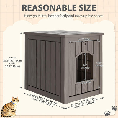 Caja arena gatos plástico resistente exterior multifuncional