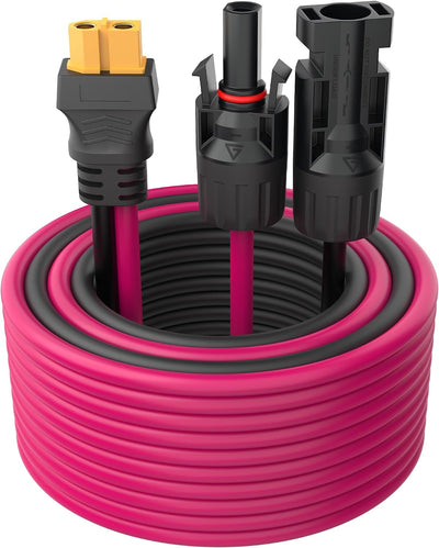 Cable extensión carga solar XT60 MC4 10pies adaptador