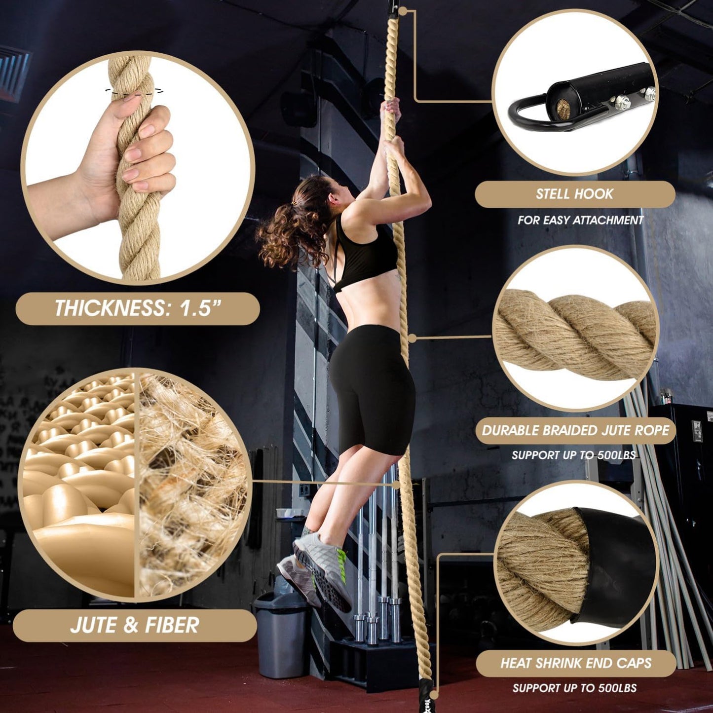 Cuerda escalada gimnasio entrenamiento fuerza y fitness