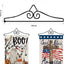 Soporte bandera hierro forjado resistente óxido patio