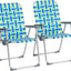 Set 2 sillas aluminio plegables con portavasos azul