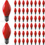 50 Bombillas C7 Cerámica Roja Luces Navideñas Vintage