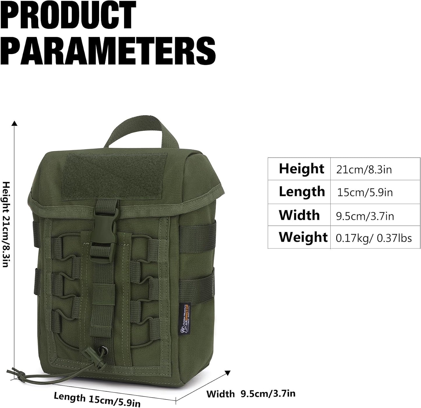 Bolsa táctica EDC con cordón utilidad