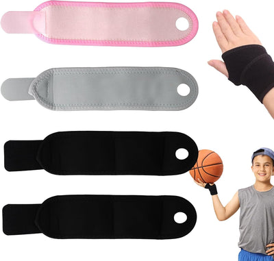 Muñequera para niños 4 pares ajustable negro rosa gris