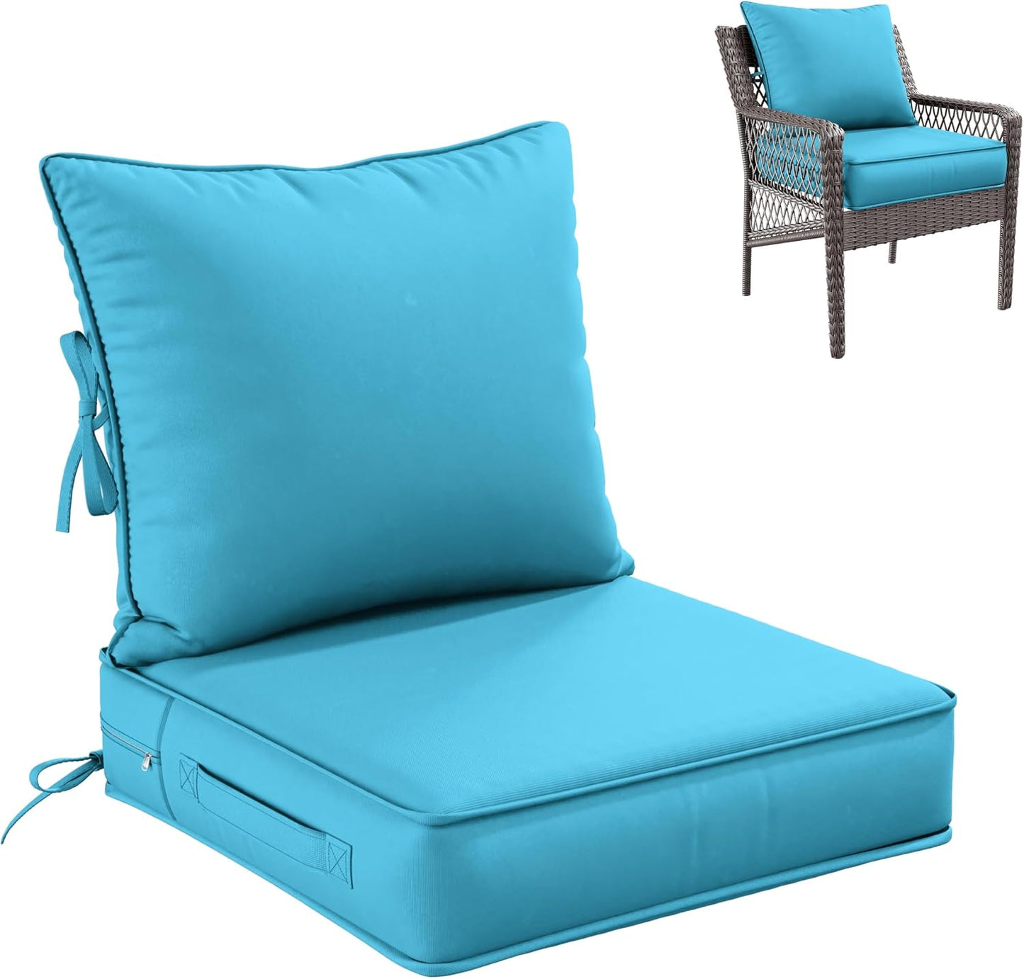 Cojines asiento exterior 19x19x4" impermeable set