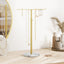 Soporte joyas dorado con barra T ajustable y base mármol