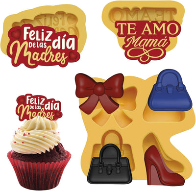 3 Moldes Silicona Chocolate Diseño Único Día Madre