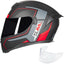 Casco motocicleta cara completa DOT 2 viseras rojo negro M