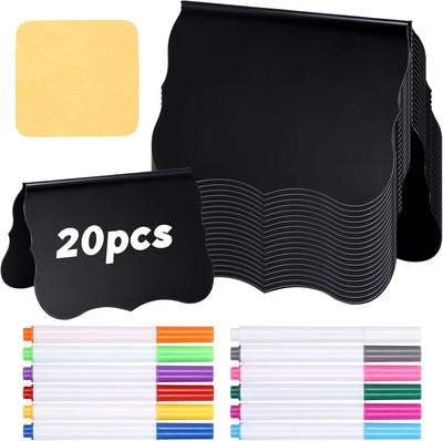 Letreros de pizarra para alimentos Novabright 3.9 x 2.7 pulgadas con 12 tizas reutilizables
