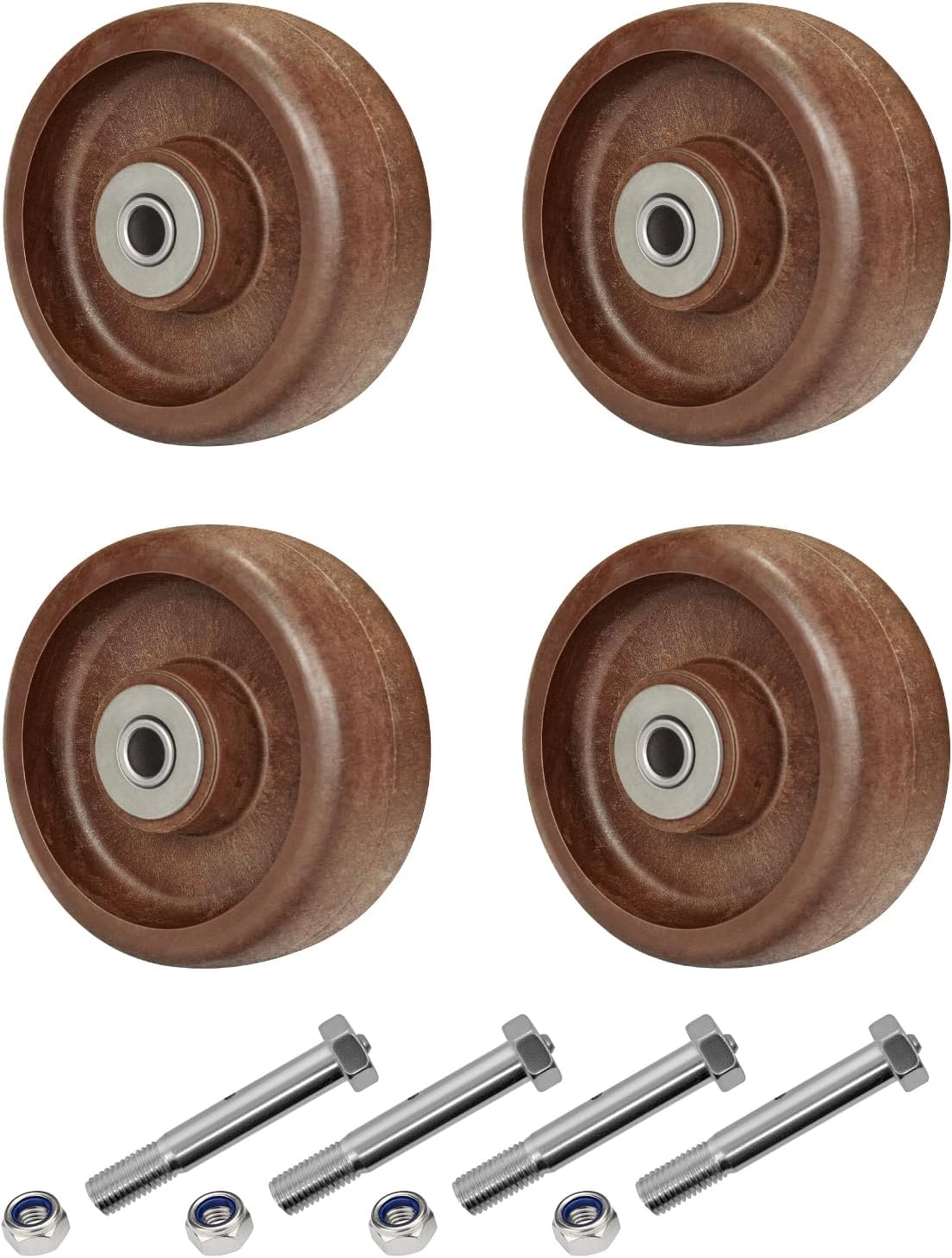 Ruedas giratorias 4pulg nailon vidrio 800lb -40° a 475°F