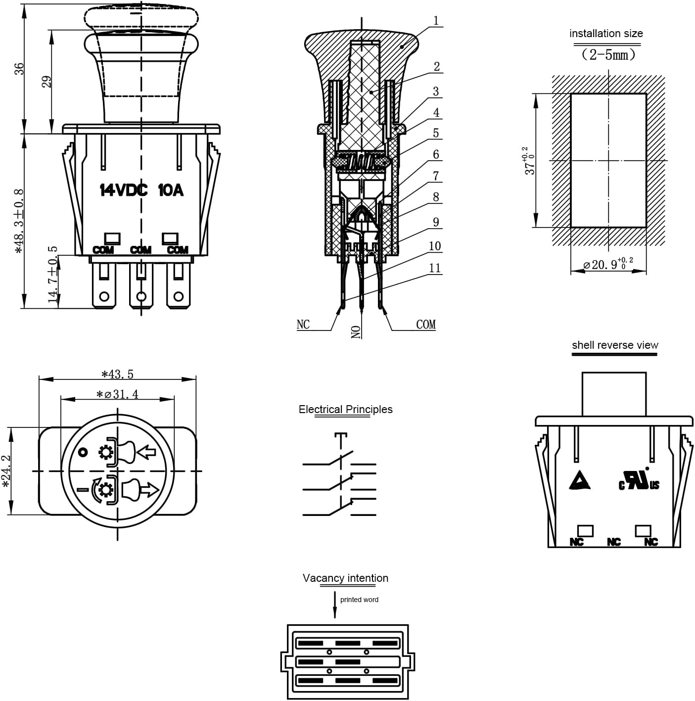 Interruptor toma fuerza comp Delta John Deere Rotary